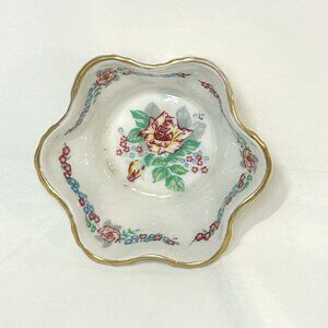 Vintage Concorde China Trinket Bowl Roses Gold Trim 1950s Floral Porcelain